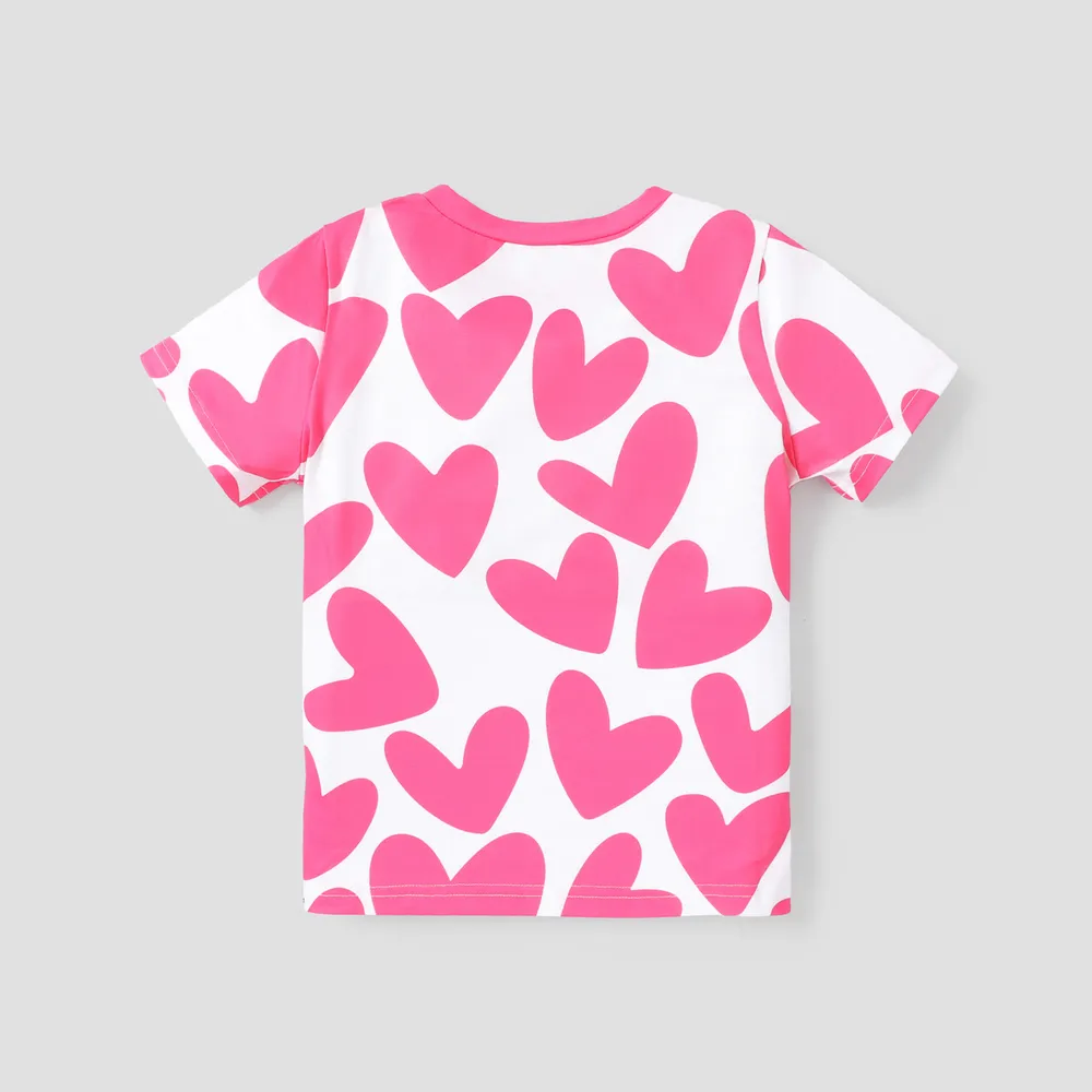 Kid Girl Heart/Letter Print Short-sleeve Tee big image 3