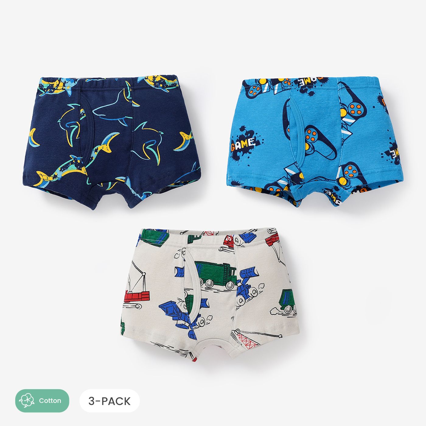 Boy's Cotton Casual Underwear 3pcs Set for Kids