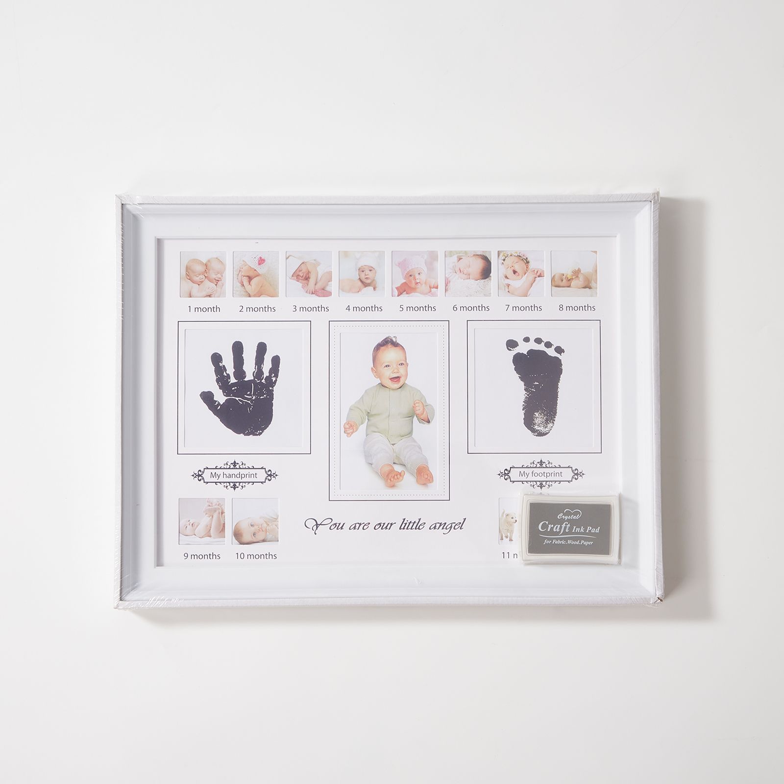 Baby's First-Year Photo Frame - Creative Memory Frame With Hand And Footprint Ink