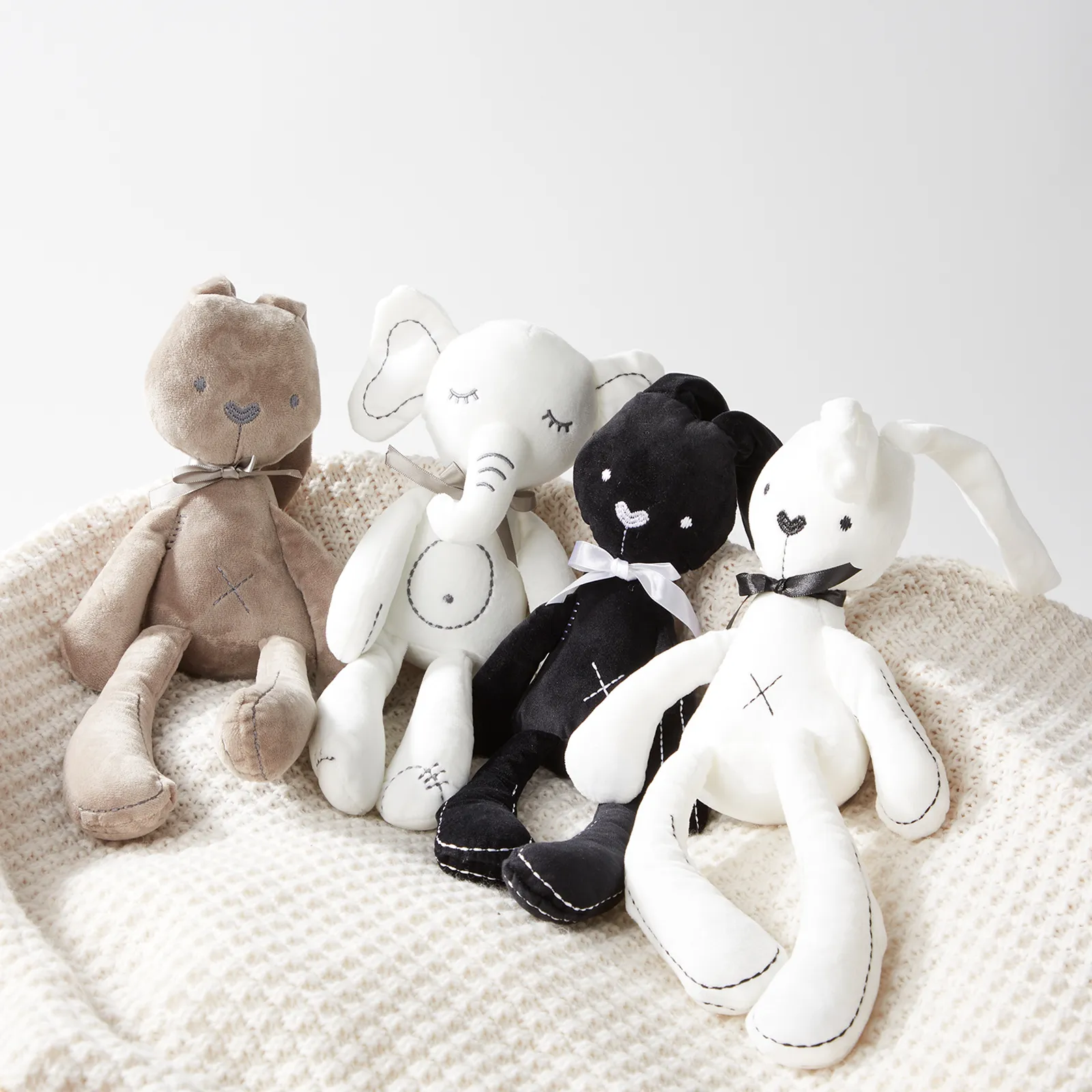 Comforting Stuffed Animal Toy for Baby blackgray image 3