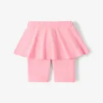 Toddler Girl Solid Ruffle Overlay 2 In 1 Leggings Shorts  Pink