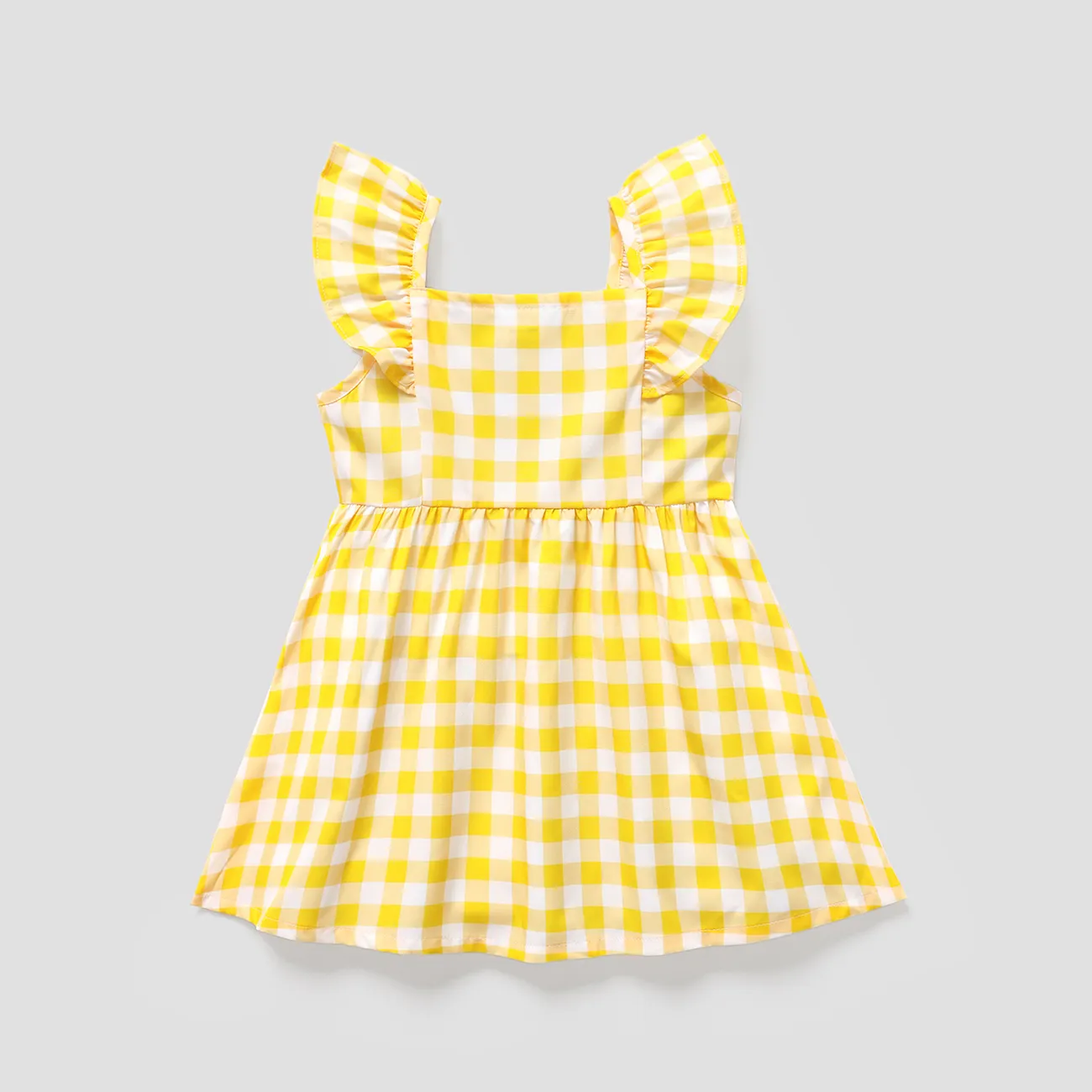 小童 女 喇叭袖 甜美 檸檬 連衣裙 黃色 big image 1