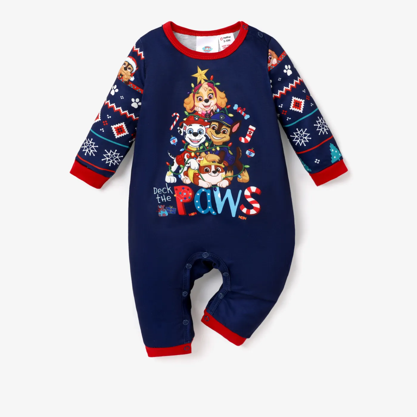 PAW Patrol Christmas Family Matching Character Allover Print Long-sleeve Pajamas Sets(Flame Resistant)  image 5