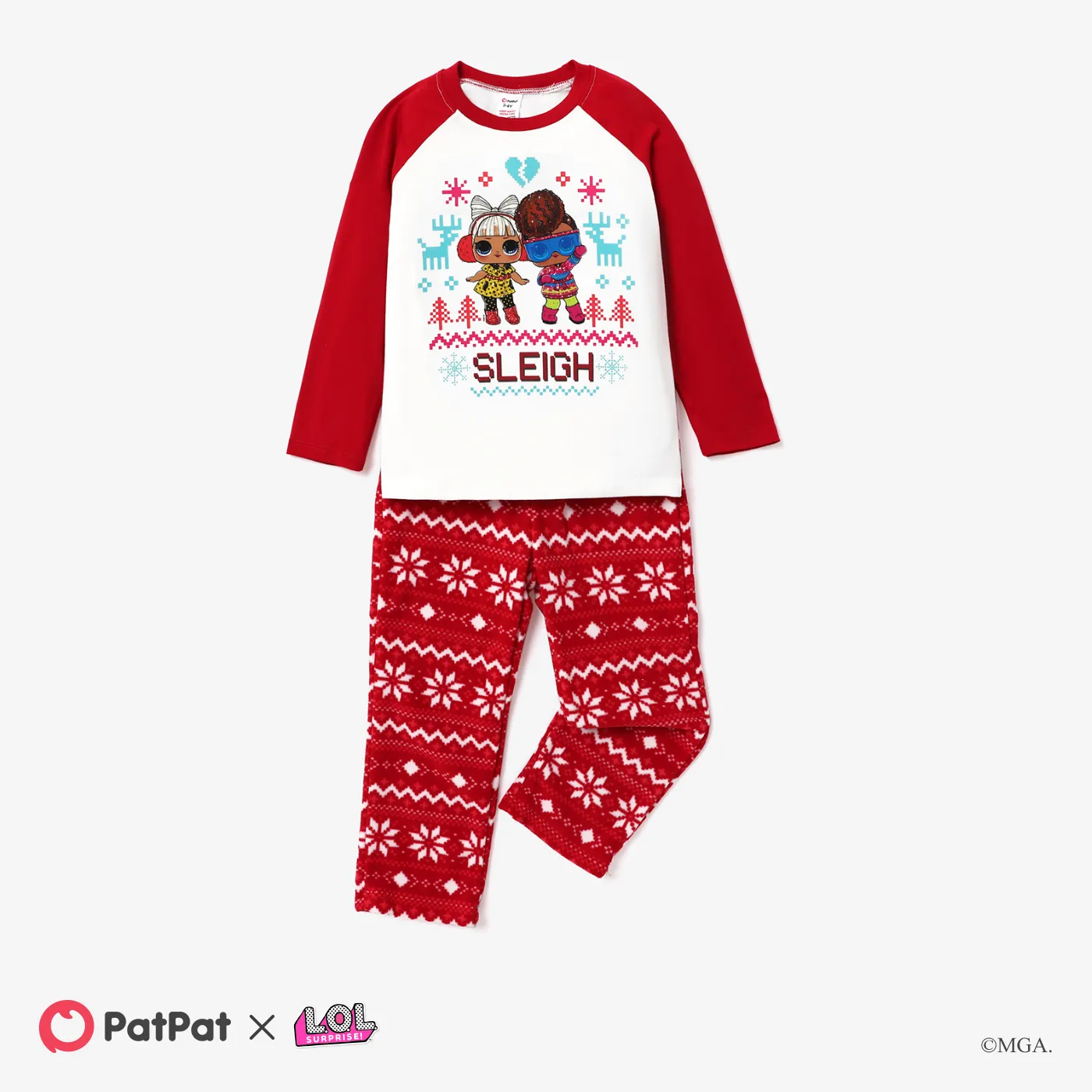 LOL Surprise Natal Mãe e eu Conjuntos de roupa para a família Pijamas (Flame Resistant) Vermelho big image 1