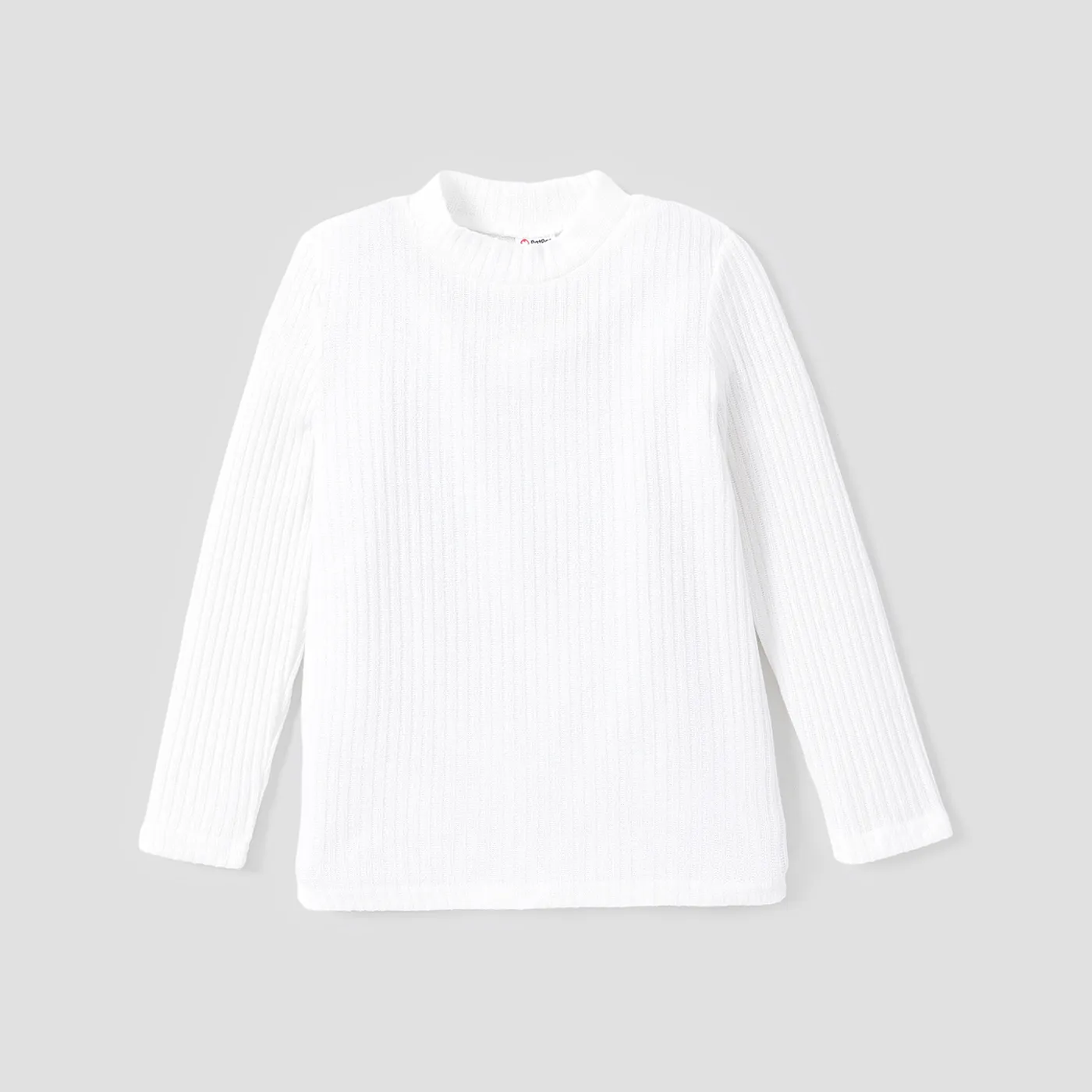 Kid Girl Basic Solid Color Stand Collar Soft material TShirt Only 6.