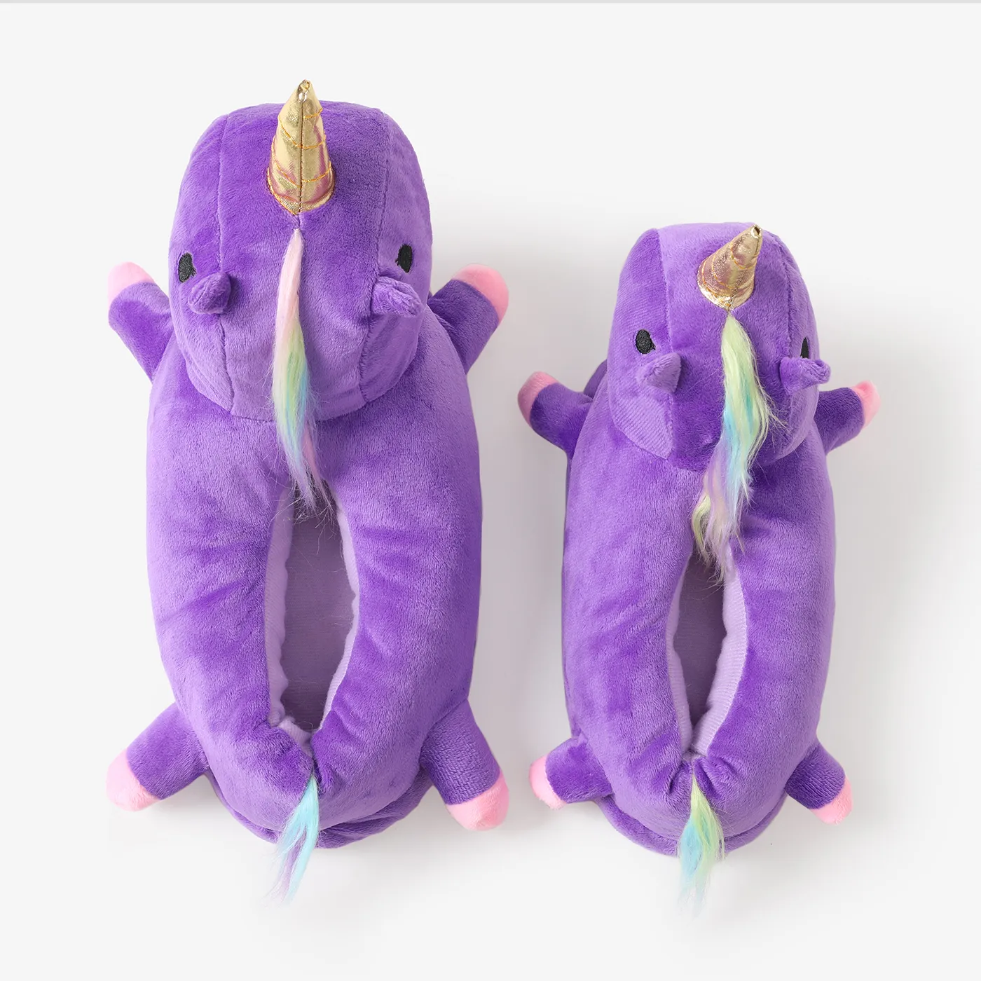 Family Matching Plush Unicorn Slippers Purple image 3