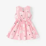 Toddler Girl 100% Cotton Sweet Floral Print Doll Collar Tank Dress  image 2