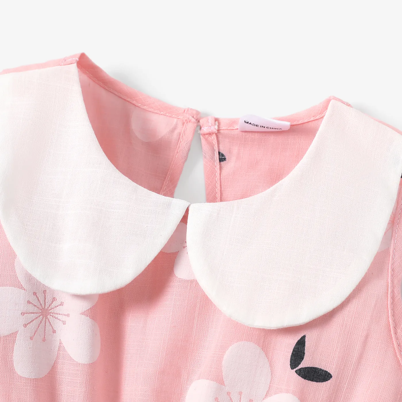 Toddler Girl 100% Cotton Sweet Floral Print Doll Collar Tank Dress  image 3