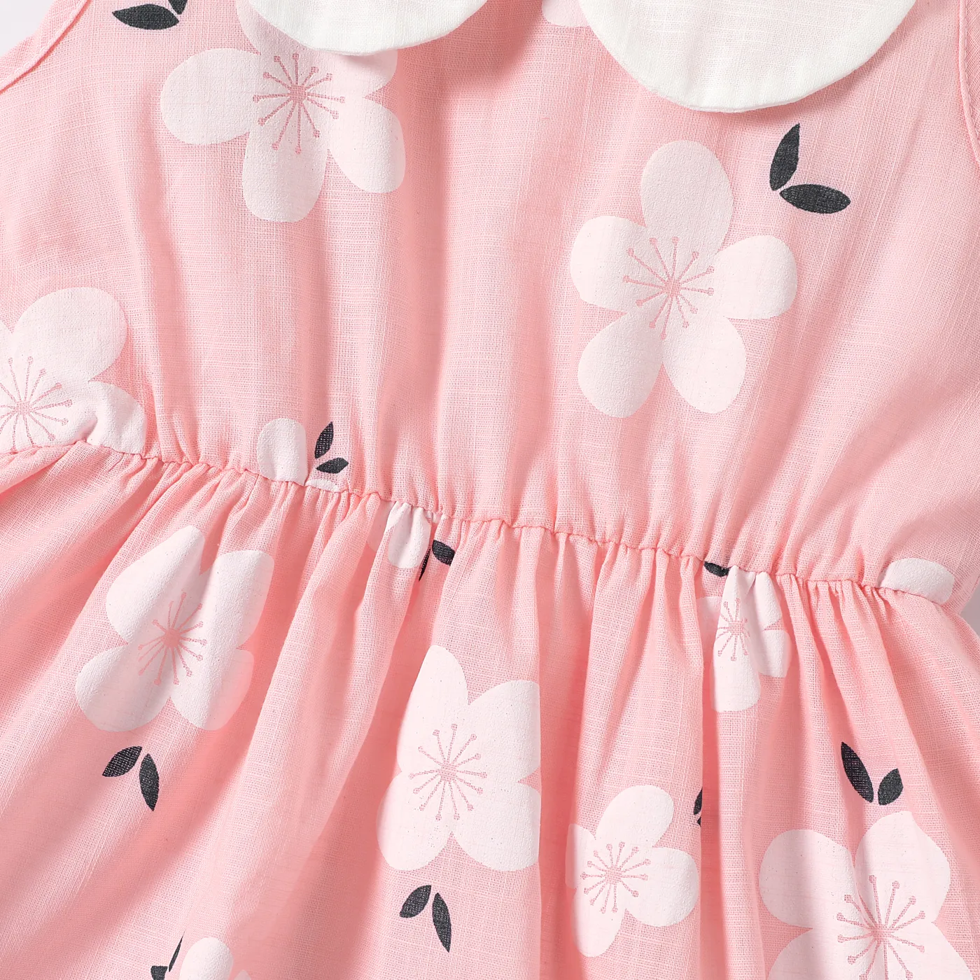 Toddler Girl 100% Cotton Sweet Floral Print Doll Collar Tank Dress  image 4