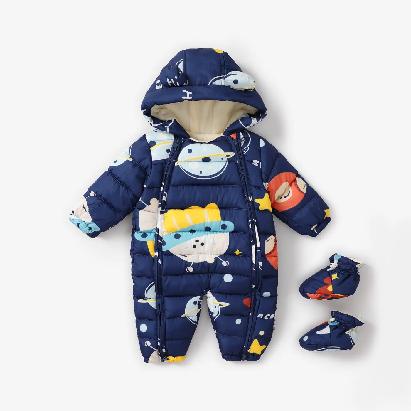 Baby Boy / Girl Childlike Space Hooded Jumpsuit