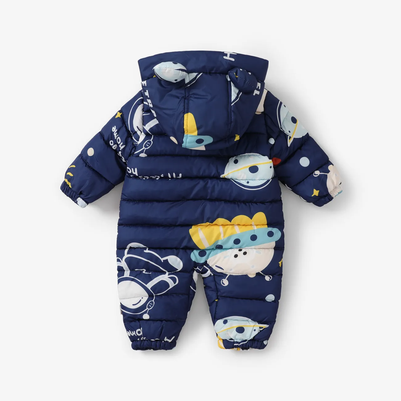Bebé Unisex Con capucha Infantil Manga larga Monos Azul big image 1
