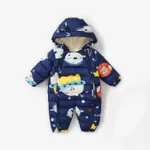 Bebé Unissexo Com capuz Infantil Manga comprida Macacão Azul