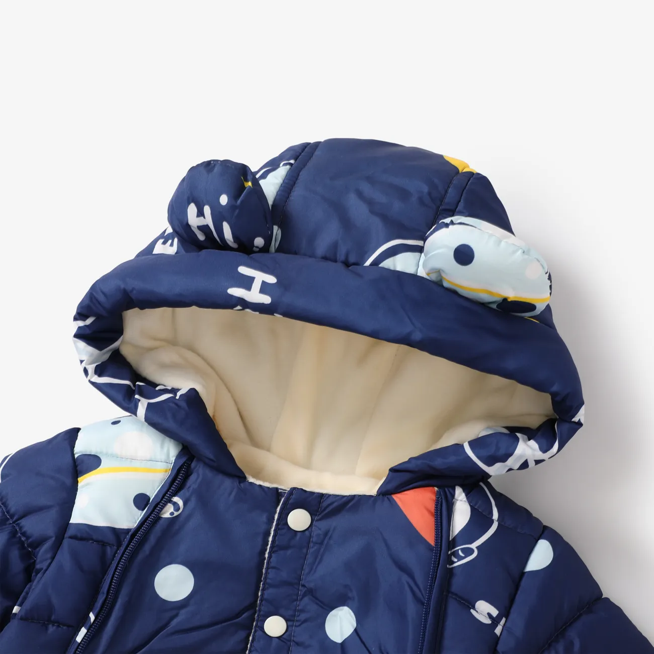 Baby Boy/Girl Childlike Space Hooded Jumpsuit  Blue big image 1