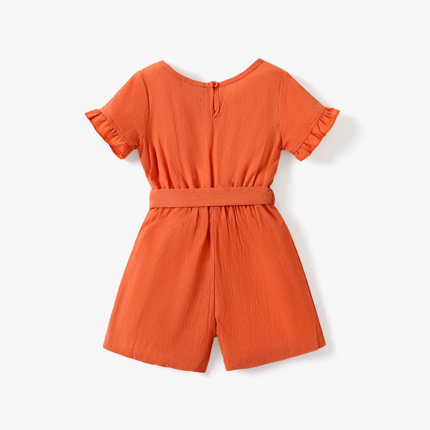 Toddler Girl Casual Solid Jumpsuit Orange image 2