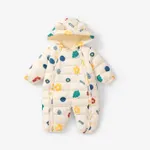Baby Boy/Girl Childlike Space Hooded Jumpsuit  White