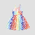 Kid Girl Colorful Heart Print Slip Dress  image 2