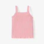 Baby Girl 95% Cotton Ribbed Solid Cami Top Pink