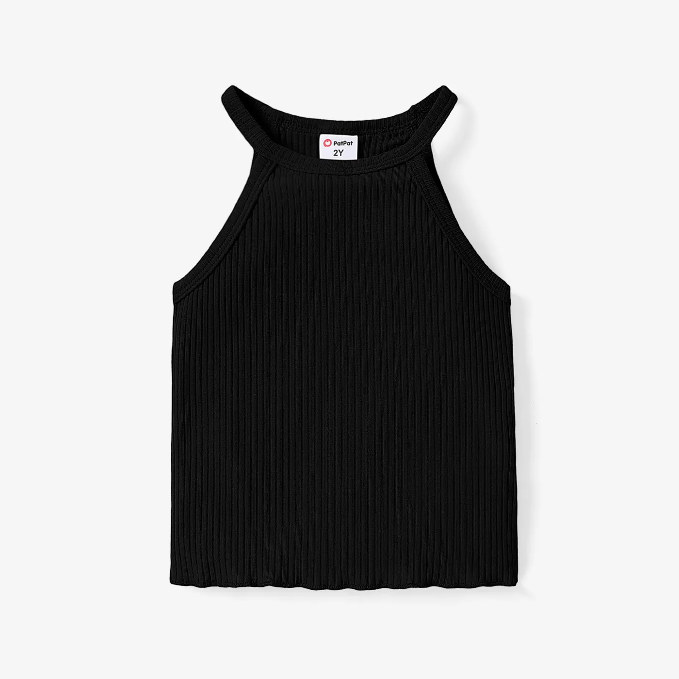 Toddler Girl Solid Ribbed Halter Tank Top  image 1