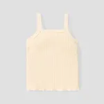 Baby Girl 95% Cotton Ribbed Solid Cami Top Apricot