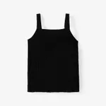 Baby Girl 95% Cotton Ribbed Solid Cami Top Black