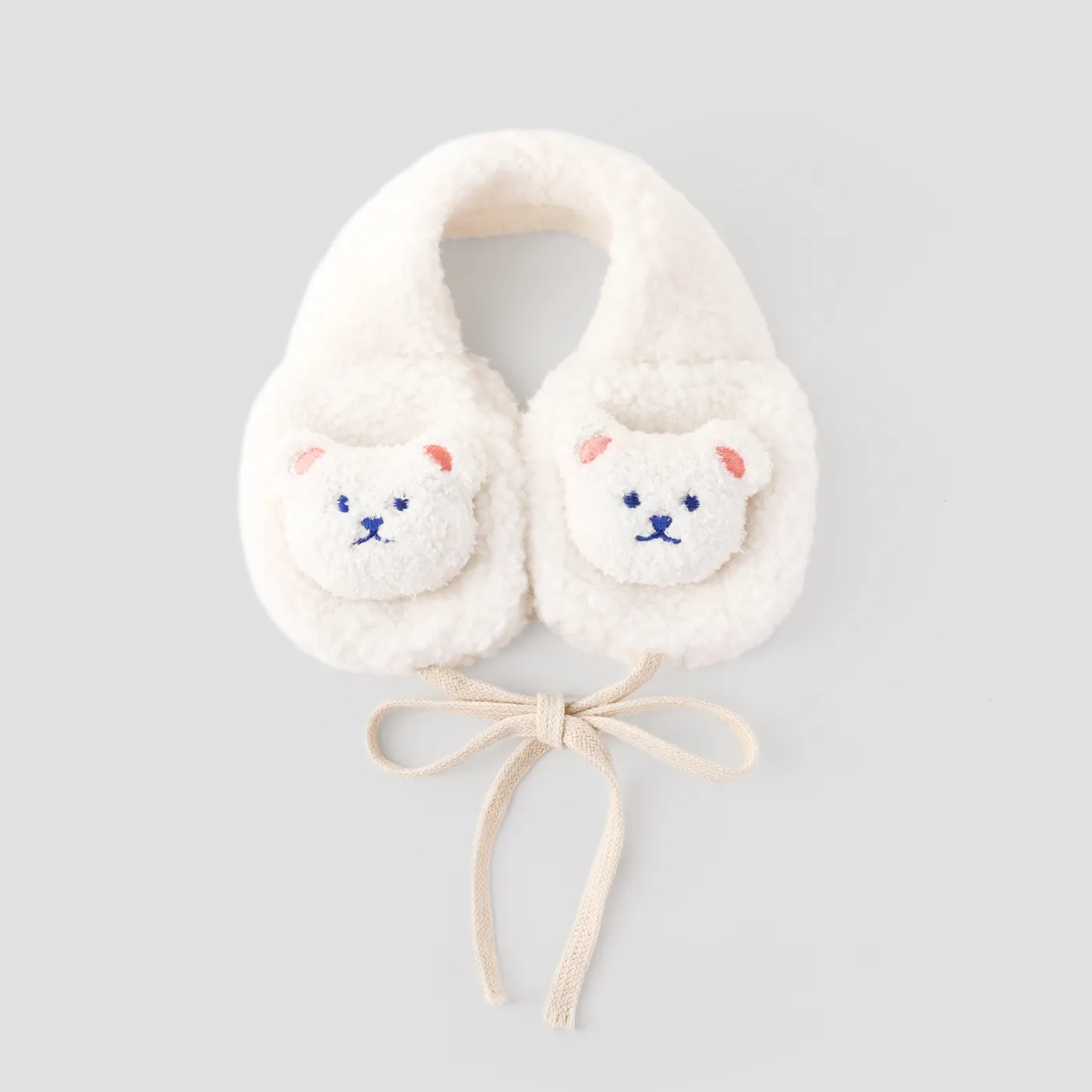 Baby/toddler likes Cartoon plush thickened warm earmuffs White big image 1