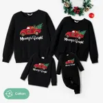 Christmas Family Matching Truck Carrying Tree Print Cotton Long-sleeve Tops  image 2
