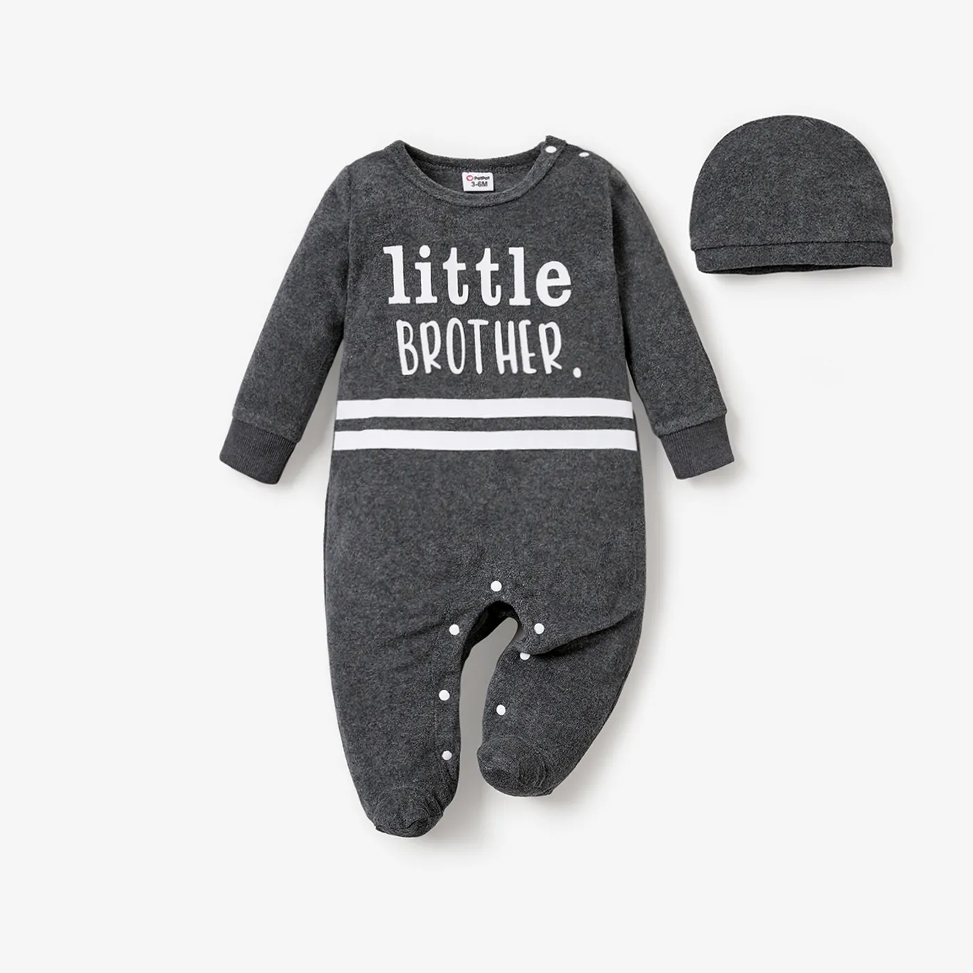 2pcs Baby Boy Letter Pattern Towel Fabric Jumpsuit