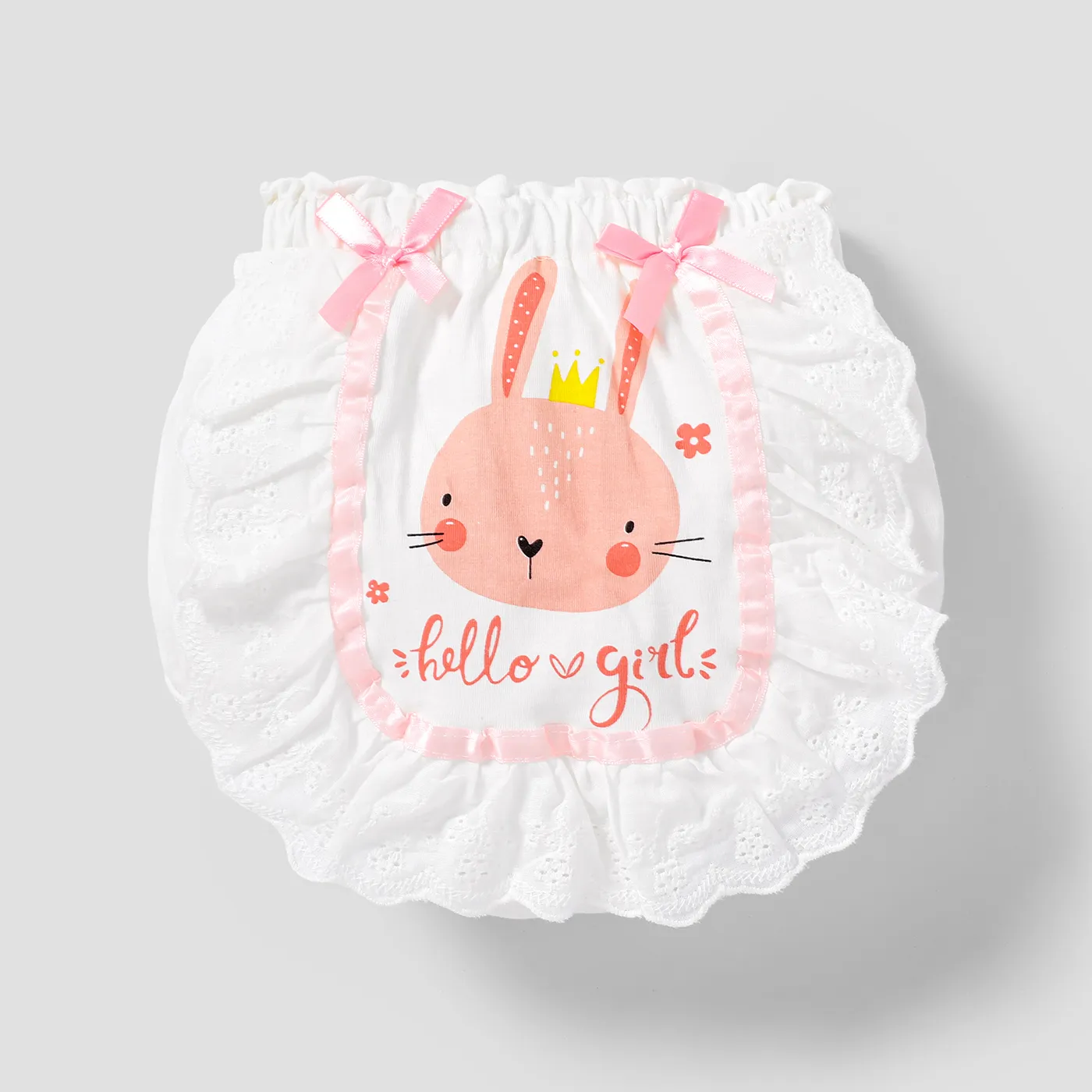 Girls' Sweet 3D Animal Pattern Underwear Set    Creamy White big image 1