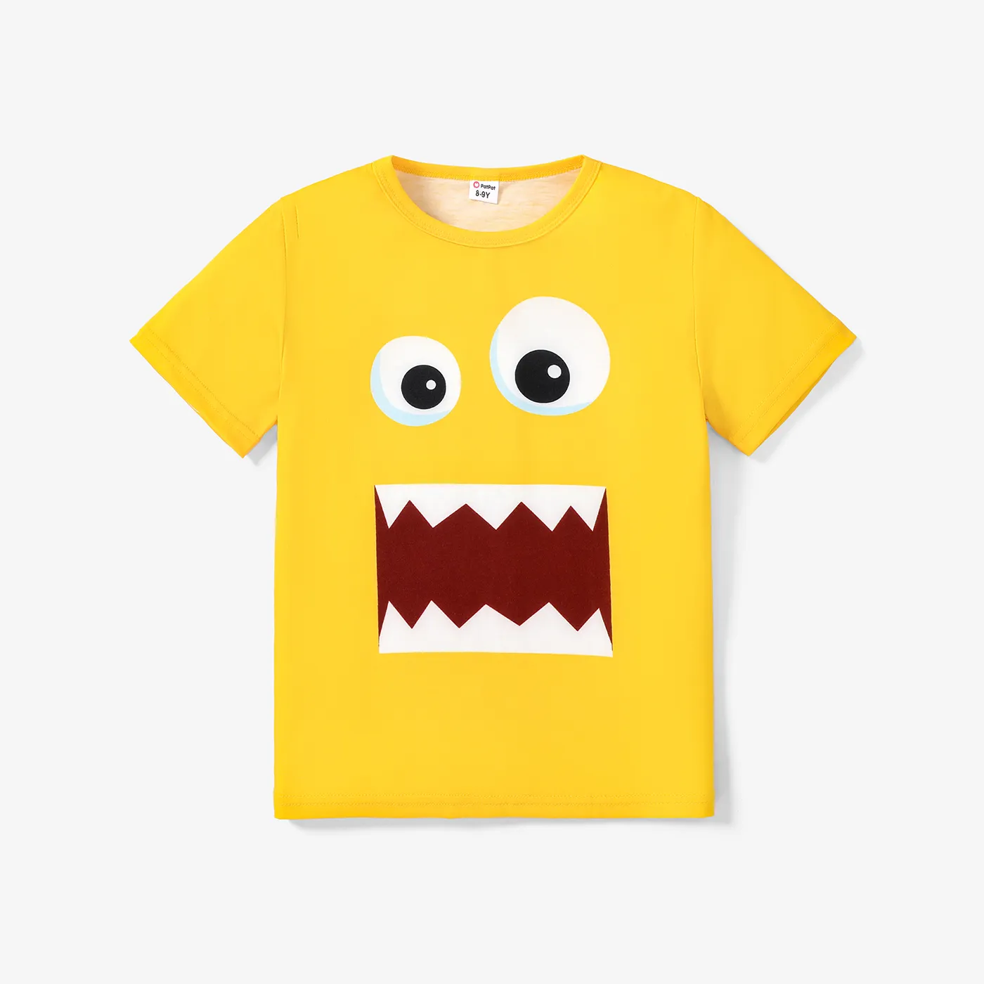 Kid Boy/Kid Girl Face Graphic Print Short-sleeve Tee Yellow