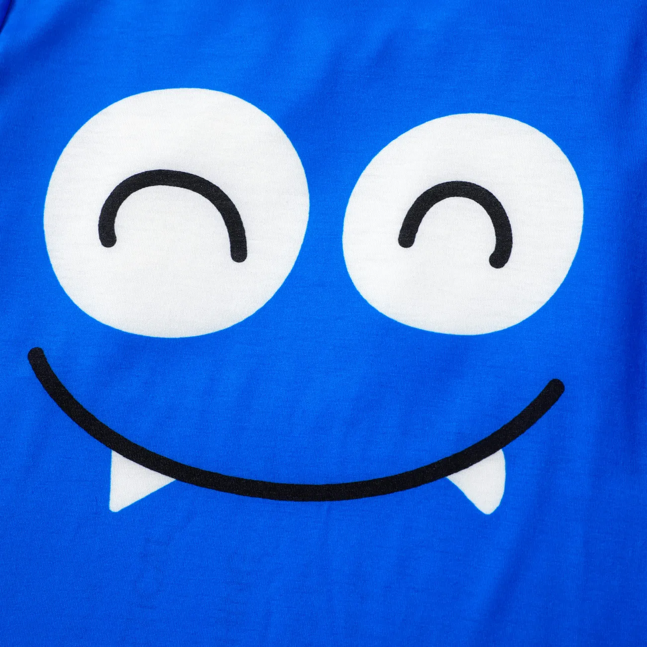 Enfants Unisexe Expressions faciales Manches courtes T-Shirt Bleu big image 1