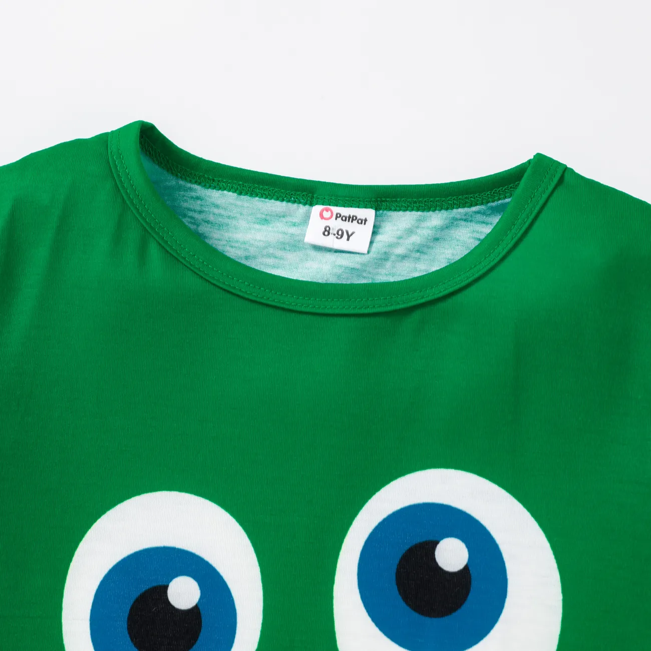 Kinder Unisex Gesichtsausdrücke Kurzärmelig T-Shirts grün big image 1