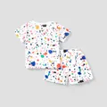 2pcs Toddler Boy/Girl Playful Letter Painting Print Tee and Shorts Set  image 5
