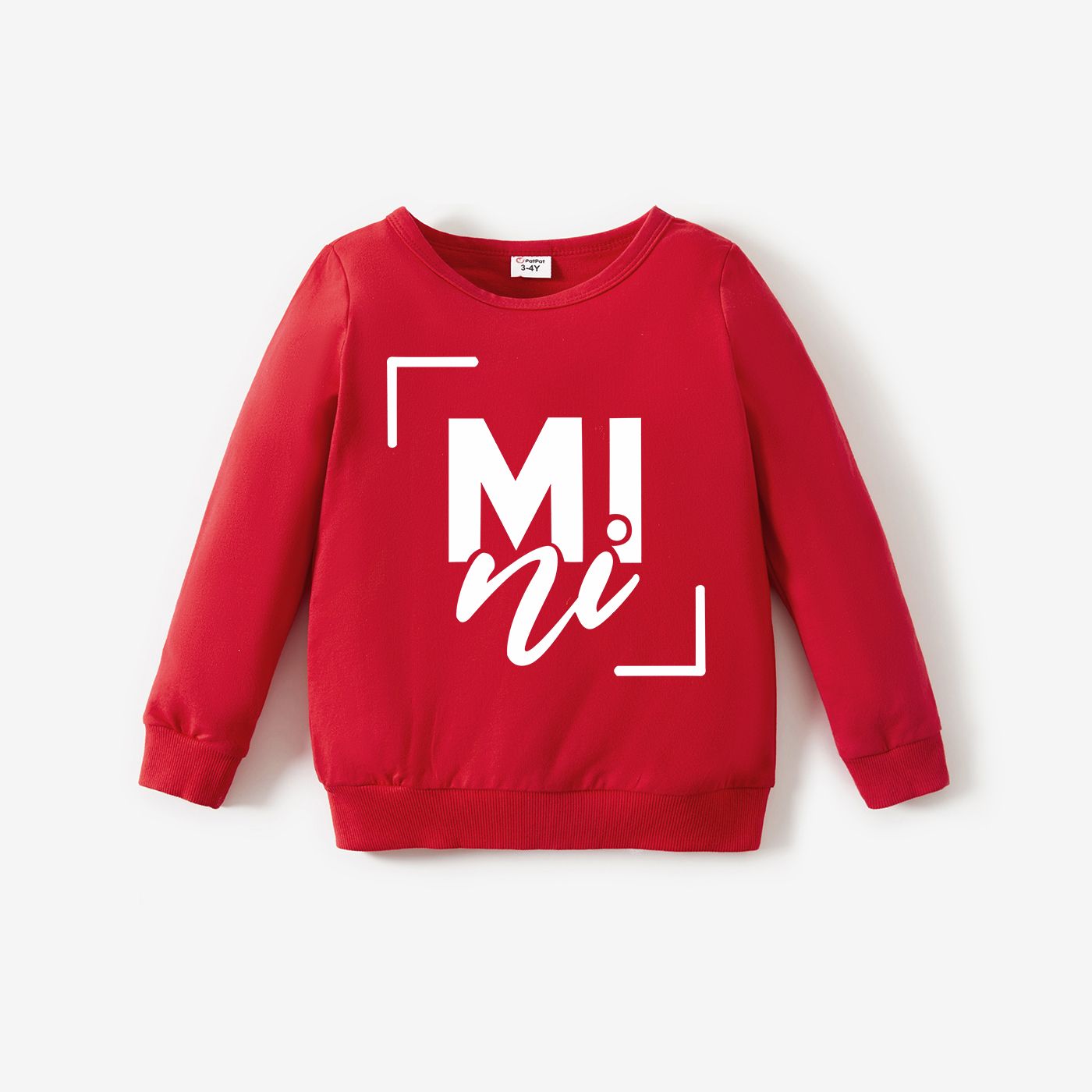 Valentine s Day Mommy and Me White Letter Red Cotton Long Sleeve