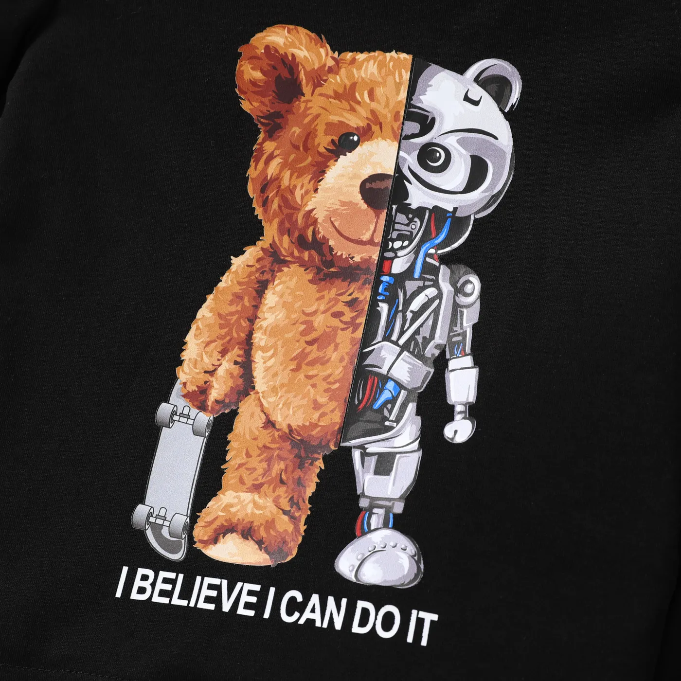 2pcs Toddler Boy Playful Bear Print Short-sleeve Tee and Shorts Set  image 3