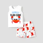 Baby / Toddler Cartoon Shark Print Tank and Shorts Set Red