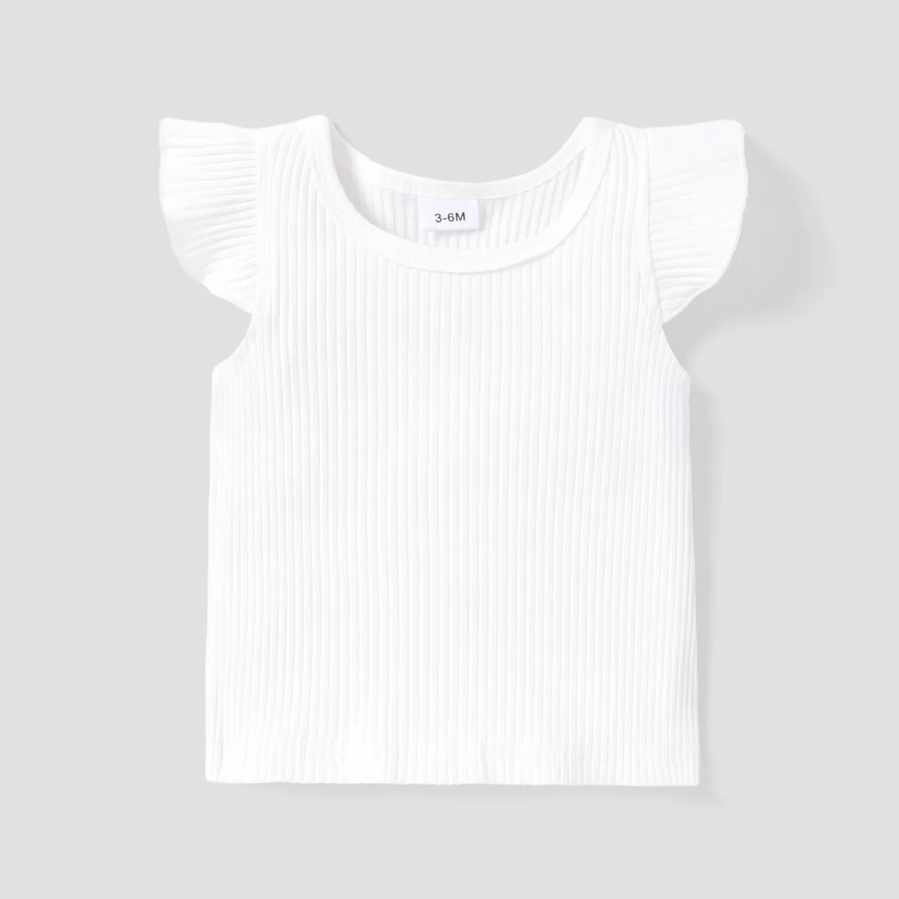 Baby Mädchen Flatterärmel Basics Kurzärmelig T-Shirts weiß big image 1