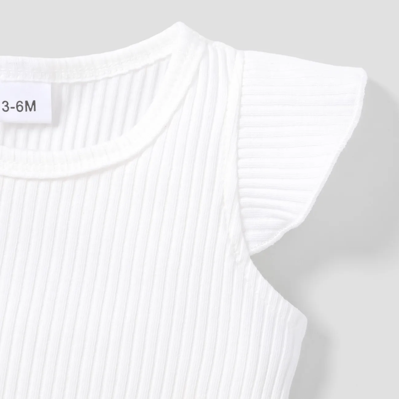 Baby Mädchen Flatterärmel Basics Kurzärmelig T-Shirts weiß big image 1