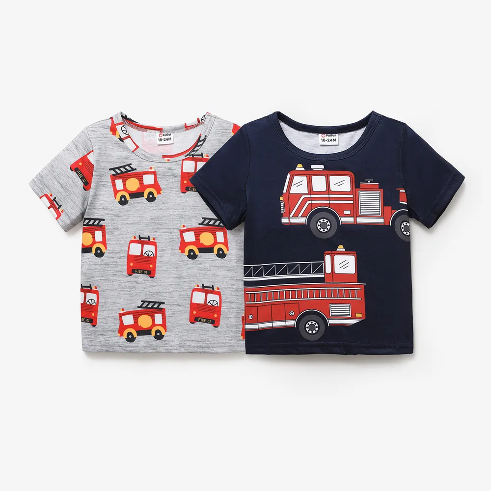 Toddler Boy Vehicle Print Short-sleeve Tee  big image 2