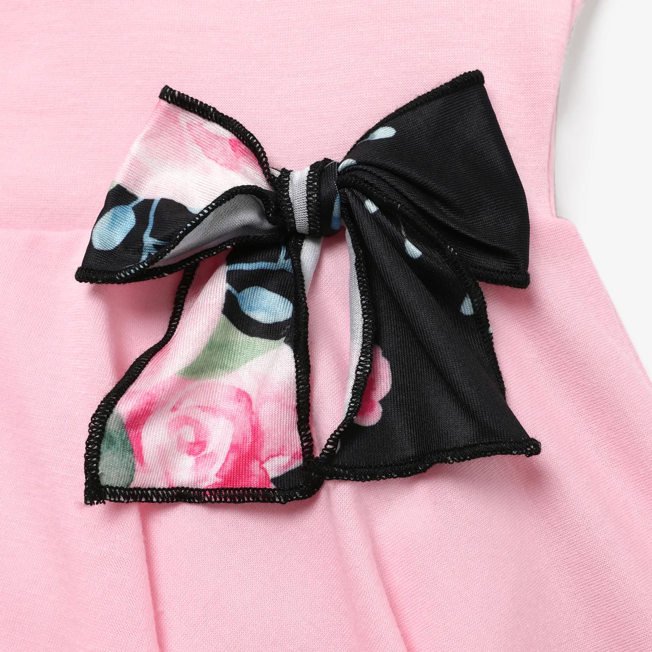 Sweet 2pcs Floral Sleeveless Set for Girls - Hyper-Tactile Big Flower Design Pink big image 1