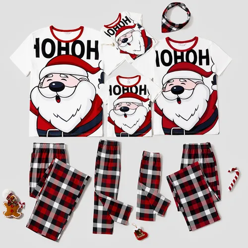 Christmas Family Matching Santa Print Short-sleeve Pajamas Sets(Flame resistant)
