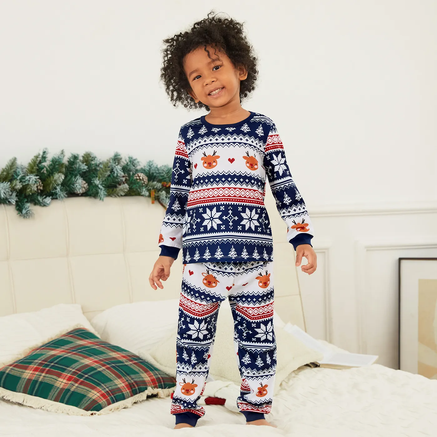 Christmas Family Matching Festival Theme All-over Print Long-sleeve Pajamas Sets(Flame Resistant)