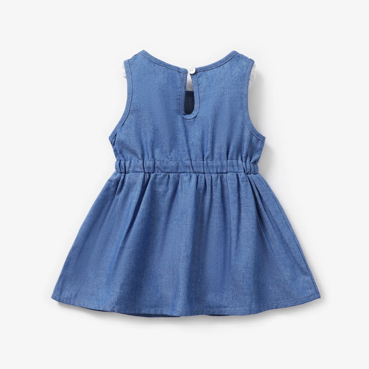 Baby Girl Daisy Floral Applique Detail Denim Tank Dress DENIMBLUE image 2