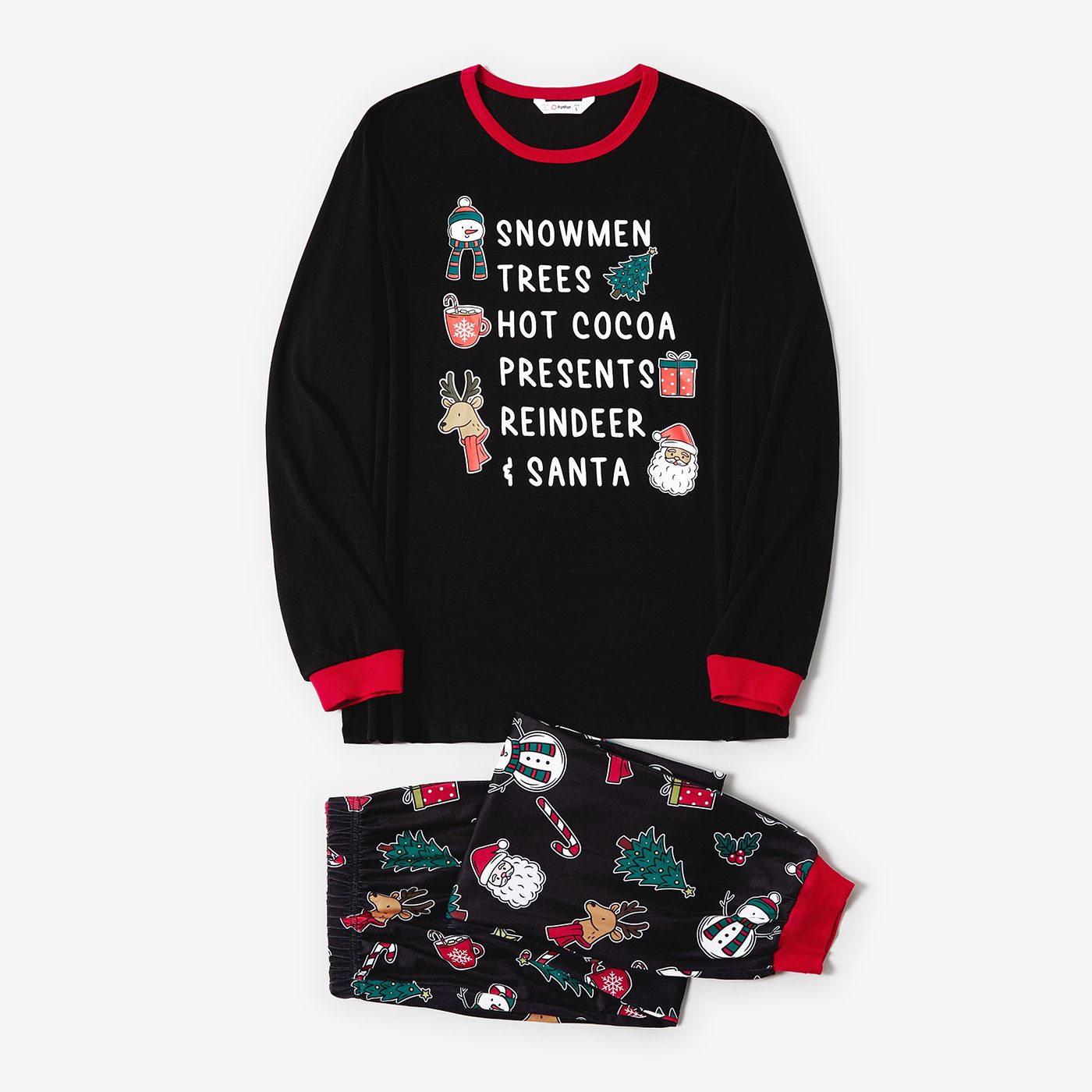 Christmas Family Matching Festival Theme Print Long-sleeve Pajamas Sets(Flame resistant)