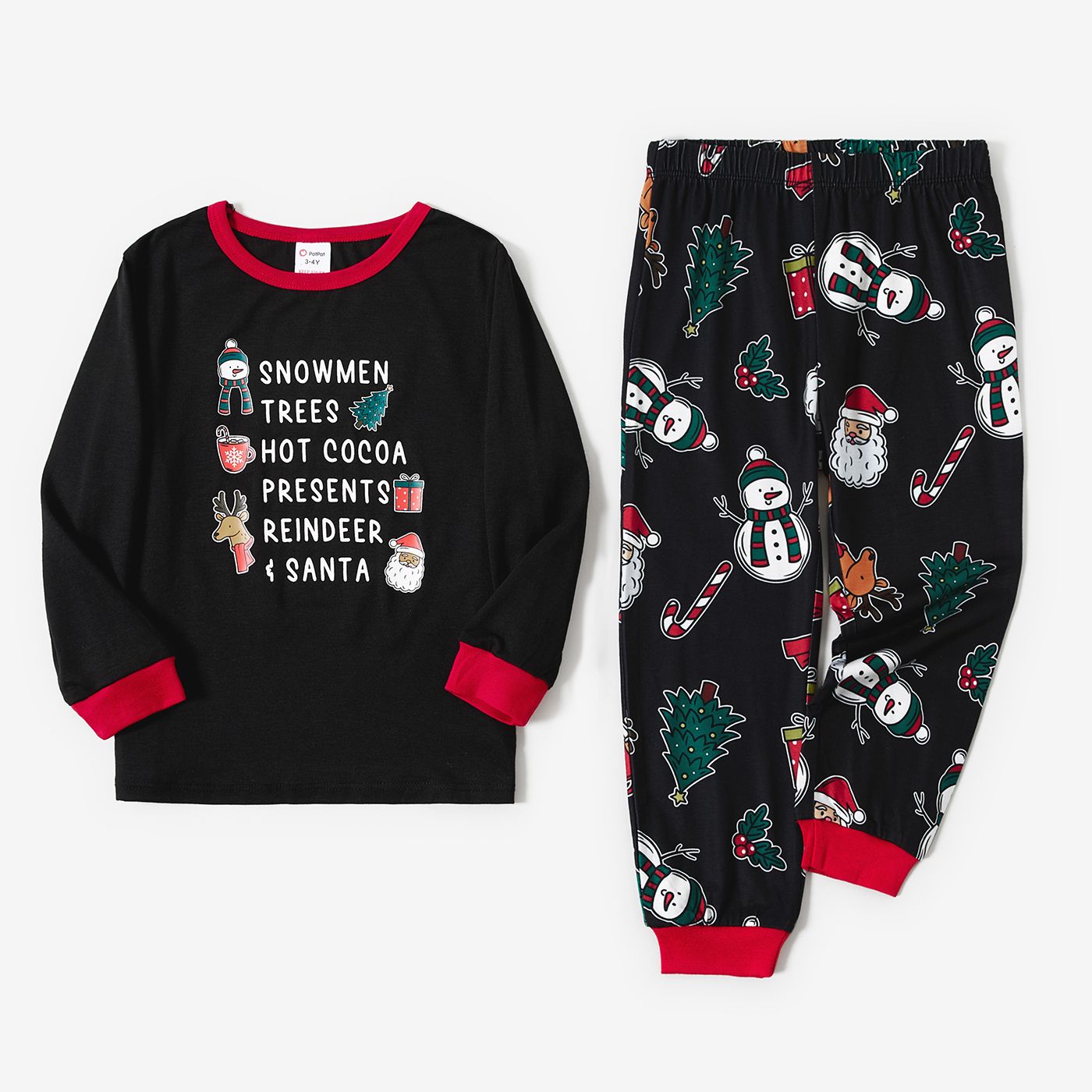 

Christmas Family Matching Festival Theme Print Long-sleeve Pajamas Sets(Flame resistant)