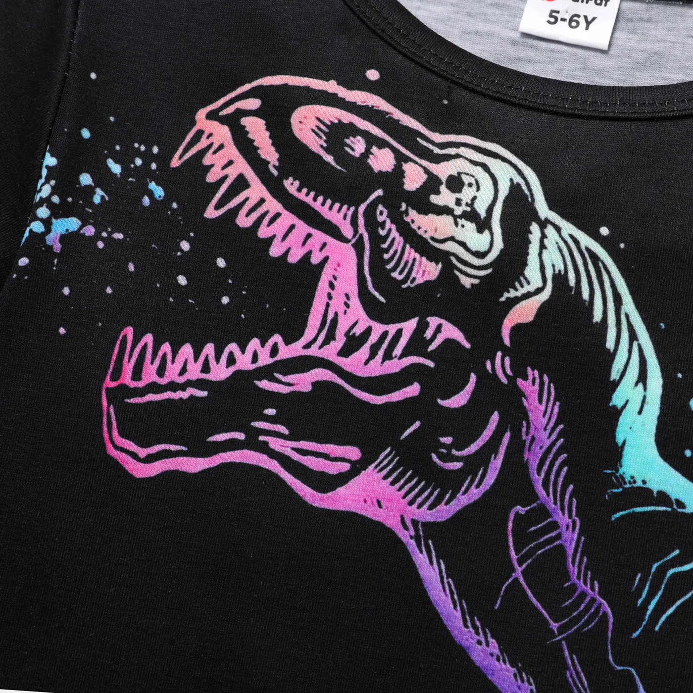 Criança Menino Estampado animal Manga curta T-shirts Preto image 3