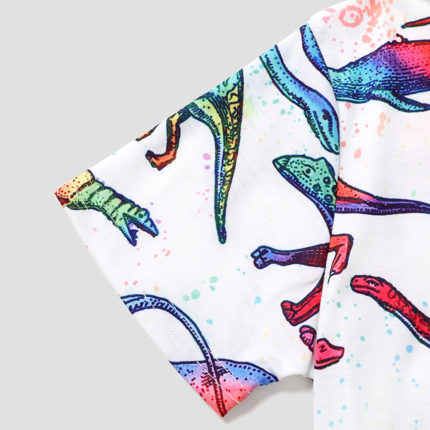 Kid Boy Animal Dinosaur Print Short-sleeve Tee White image 6
