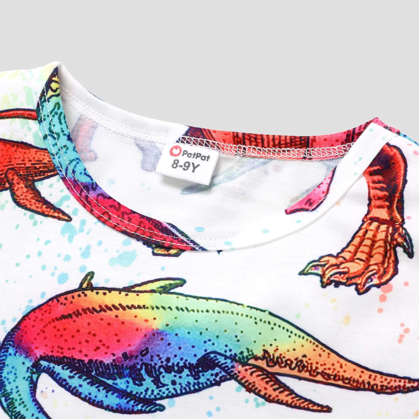 Kid Boy Animal Dinosaur Print Short-sleeve Tee White image 4