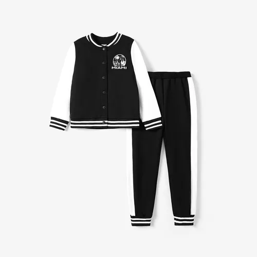 2件 大童 套裝 男 字母 布料拼接