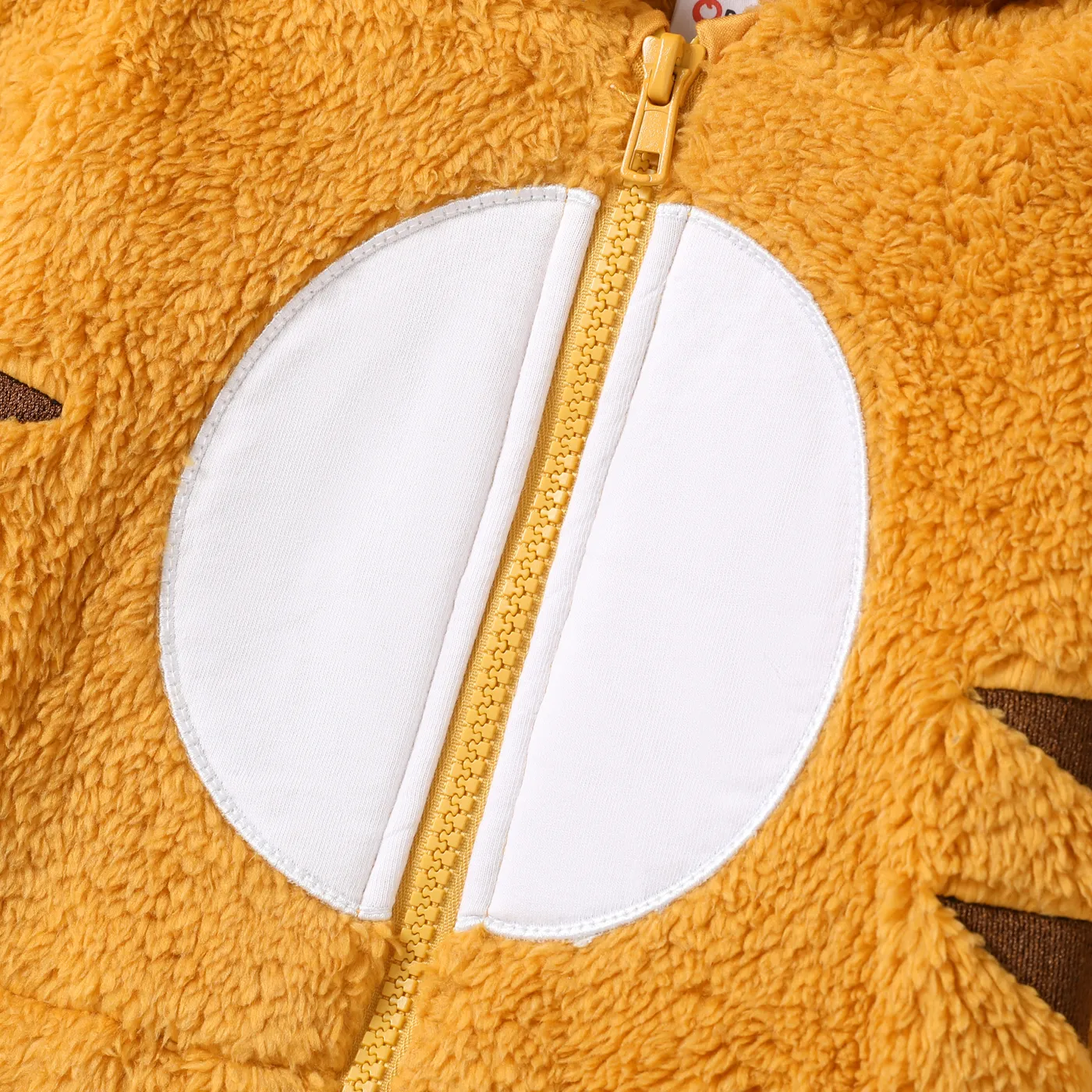 Baby Boy 3D Tiger Pattern Plush Hooded Jacket Ginger image 4