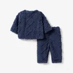2pcs Baby Baby/Girl Childlike Animal Pattern Bear Patch Pocket Long Sleeve Top/Pant Set  image 2